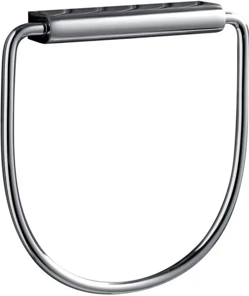 Handtuchring aus verchromtem Metall, stabil an der Wand montiert. Design von Ideal Standard, geeignet zur Aufhängung von Handtüchern in Badezimmern oder Küchen.
